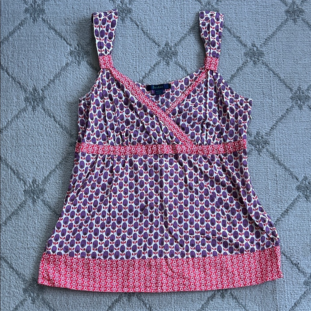 Boden Purple and Pink Patterned Tank Top